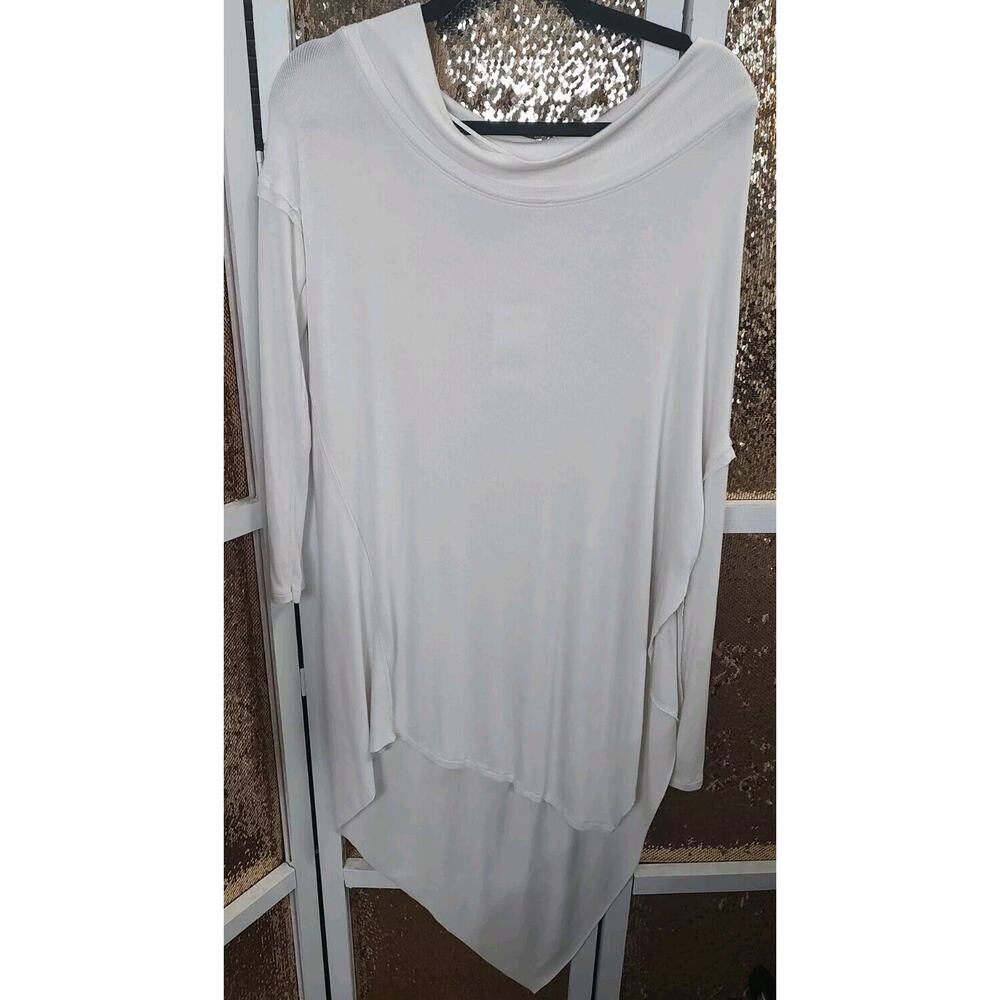 We The Free Grapevine Tunic Assymetrical Off Shoulder Small Oversized Ivory New